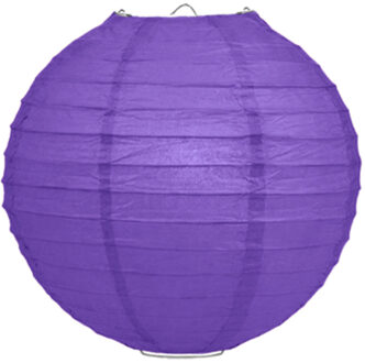 Paarse lampion rond 25 cm - Feestlampionnen