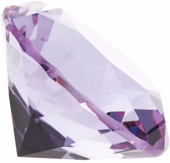 Paarse nep diamant 5 cm van glas