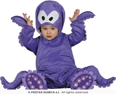 Paarse octopus pak met capuchon voor baby's - 92/98 (1-2 jaar) - Kinderkostuums