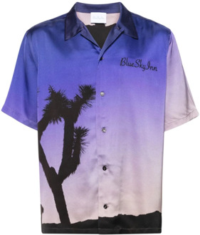 Paarse Palmboomprint Shirt Blue Sky Inn , Purple , Heren - Xl,L,M,S