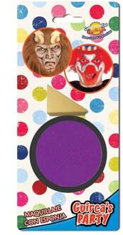 Paarse schmink met sponsje Paars - Lila