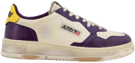 Paarse Sneakers met Leren Patch Autry , Purple , Heren - 40 Eu,43 EU