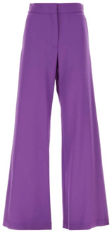 Paarse stretch wollen palazzo broek Msgm , Purple , Dames - 2XS