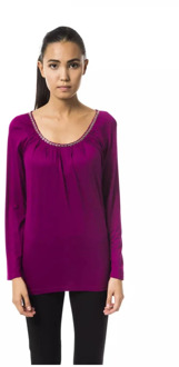 Paarse T-shirt met Lange Mouwen en Ronde Hals Byblos , Purple , Dames - S