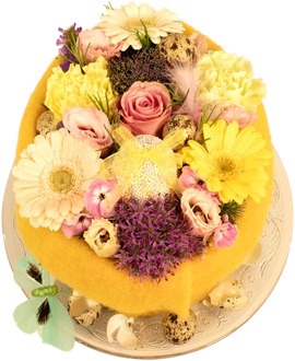 Paas bloementaart eivormig