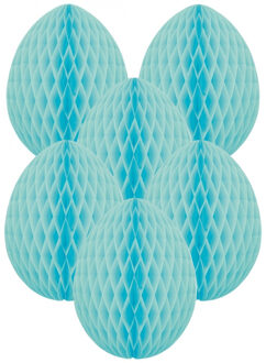 Paas decoratie ei van papier - 6x - mintgroen - 10 cm - brandvertragend crepepapier - Pasen