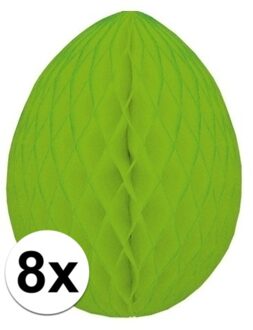 Paas decoratie ei van papier - 8x - groen - 20 cm - brandvertragend crepepapier - Pasen