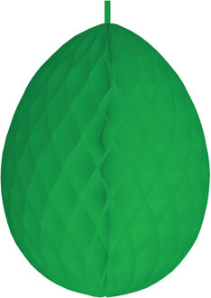 Paas decoratie ei van papier - groen - 30 cm - brandvertragend crepepapier - Pasen