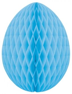 Paas decoratie ei van papier - lichtblauw - 20 cm - brandvertragend crepepapier - Pasen