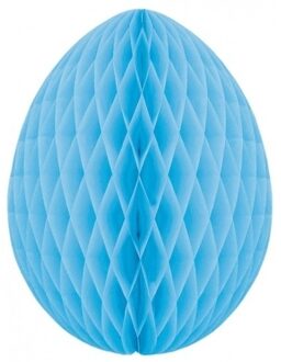 Paas decoratie ei van papier - lichtblauw - 30 cm - brandvertragend crepepapier - Pasen