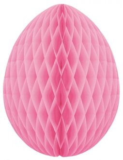 Paas decoratie ei van papier - roze - 20 cm - brandvertragend crepepapier - Pasen
