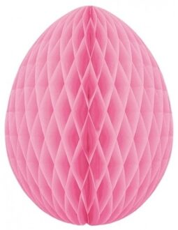 Paas decoratie ei van papier - roze - 30 cm - brandvertragend crepepapier - Pasen