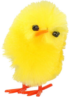 Paas kuikens - 16x -geel - pluche - 3.5 cm - Paaskuikentjes Pasen decoratie