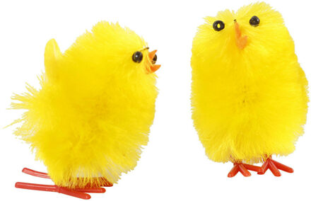 Paas kuikens - pluche - 3,5 cm - 10x stuks - Paasversiering - Paaskuikentjes Geel