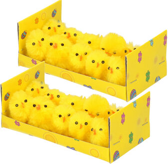 Paas kuikens - pluche - 3,5 cm - 20x stuks - Paasversiering - Paaskuikentjes