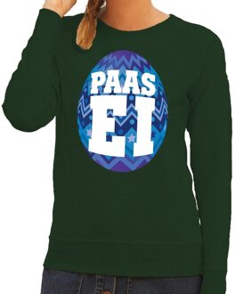 Paas sweater groen met blauw ei voor dames XL