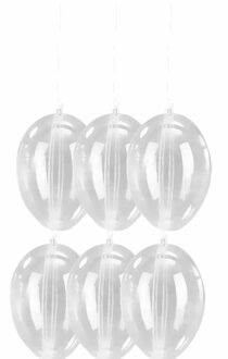 Paasdecoratie hangend plastic DIY paaseieren 10 cm 6 stuks - Feestdecoratievoorwerp