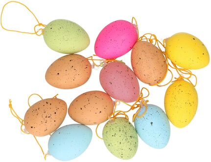 Paaseieren - 60x stuks - pastel gekleurd met vlekjes - plastic - 5 cm