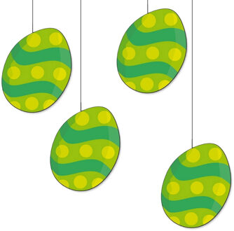 Paaseieren decoratie - 5x - groen mix - 20 cm - Paasversiering / Paasdecoratie - karton