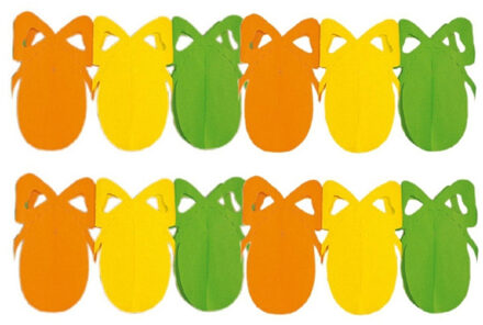 Paaseieren Pasen versiering papieren slinger - 2x stuks - 3 meter - kleuren mix