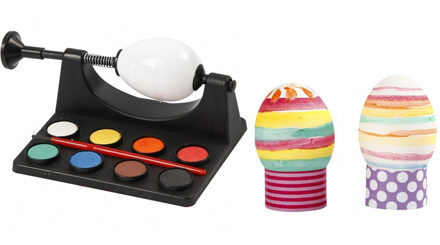 Paaseieren schilderen setje inclusief 12x witte plastic paaseieren - Feestdecoratievoorwerp