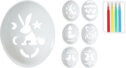 Paaseieren schilderen sjablonen met stiften - hobby - 6 variaties