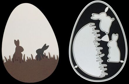 Paashaas Metalen Stansmessen Stencil Scrapbooking Diy Album Stempel Papier Card Embossing Decor