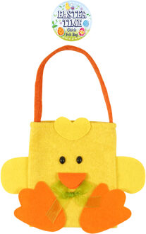 Paaskuiken eierenmandje/tasje vilt 17 x 23 cm