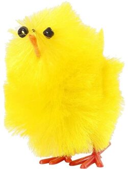 Paaskuikentjes - 12x stuks - geel - 3 cm - Paasdecoratie - chenille kuikens