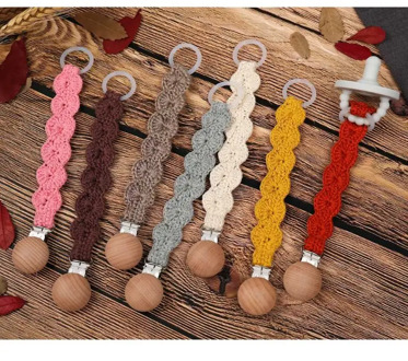 Pacifier Clip Chain Baby Dummy Holder Clasps Nipple Soother Chew Handmade