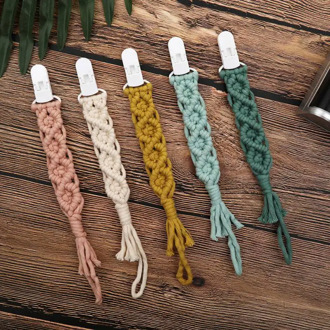 Pacifier Clips Chain Dummy Clip Pacifier Holder Woven Bead Clip Nipple Holder Soother Chain For Infant Baby Feeding