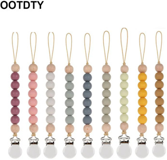 Pacifier Clips Chain Silicone Beads BPA Free DIY Dummy Clip Holder Soother Chains Baby Teething Toys Chew Gifts
