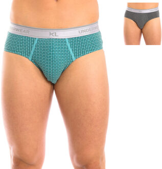 Pack-2 Basic Slips ademende stof KL2014 man Groen - L