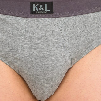 Pack-2 Basisslips ademende stof KL2008 man Grijs