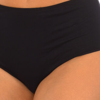 Pack-2 Damesslip in microvezel Q-EN906 Zwart - 3XL