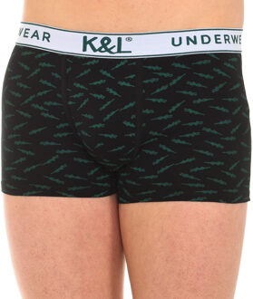 Pack-3 Herenboxershort van ademende stof met opdruk KL3006 - maat S Veelkleurig