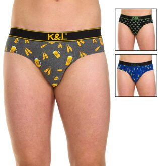 Pack-3 Slips Funny ademende stof KL3011 man Veelkleurig - 2XL