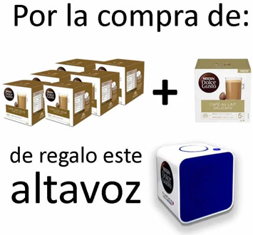 Pack 6 coffee with milk + coffee with milk Delicato + Gift speaker