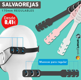 Pack de SALVAOREJAS para Mascarillas tira gancho orejas ajustable Mascarilla desde España
