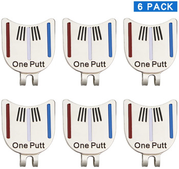 Pack of 6 Pcs One Putt Design Golf Ball Mark plus Magnetic Golf Hat Clip Golf Marker Drop Ship