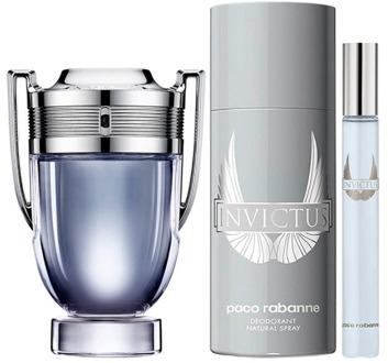 Paco Rabanne Geschenkset Paco Rabanne Invictus - Eau de Toilette 100 ml en 10 ml + Deodorant 150 ml