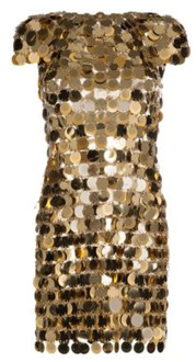 Paco Rabanne Gouden jurken voor vrouwen Paco Rabanne , Beige , Dames - XS