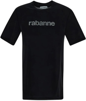 Paco Rabanne Polyamide Logo Top Paco Rabanne , Black , Dames - M,S