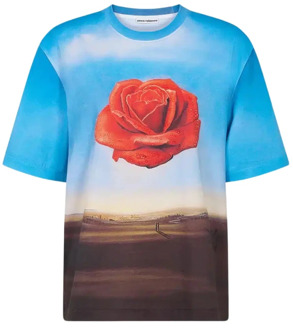 Paco Rabanne Rode Roos Korte Mouw Shirt Geïnspireerd door Salvador Dalí Paco Rabanne , Blue , Dames