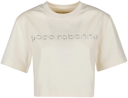 Paco Rabanne Upgrade je garderobe met Nude T-Shirt Paco Rabanne , Beige , Dames - L,M,S,Xs