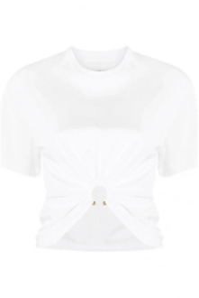 Paco Rabanne Witte T-shirt Mode Luxe Paco Rabanne , White , Dames - M,S,Xs