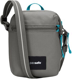 Pacsafe Go Micro Antidiefstal Crossbody Schoudertas stone damestas Grijs - H 17.5 x B 12.5 x D 8 cm