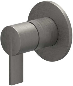 Pact Afbouwdeel - voor inbouw douchemengkraan - eenhendel - ronde rozet - Geborsteld metal black PVD 6202056 Metal black geborsteld (antraciet)