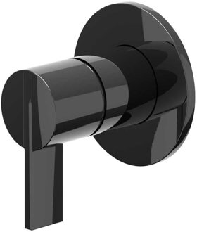 Pact Afbouwdeel - voor inbouw douchemengkraan - eenhendel - ronde rozet - Zwart chroom PVD 6202057 Zwart Chroom glans