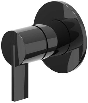 Pact Afbouwdeel - voor inbouw douchemengkraan - eenhendel - ronde rozet - Zwart chroom PVD 6202057 Zwart Chroom glans